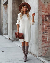 Robe pull en tricot So In Love - Ivoire